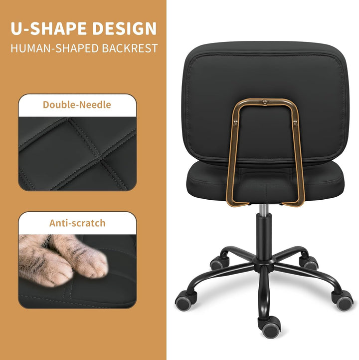 Leader Accessories Schreibtischstuhl höhenverstellbarer Bürostuhl ergonomischer Drehstuhl ohne Armle