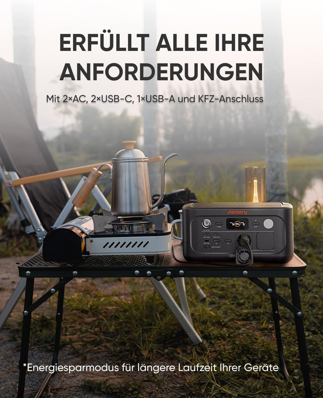 Jackery E500 V2 mit 100W Solarpanel, Tragbare Powerstation & Solargenerator für Camping, Wohnmobil &