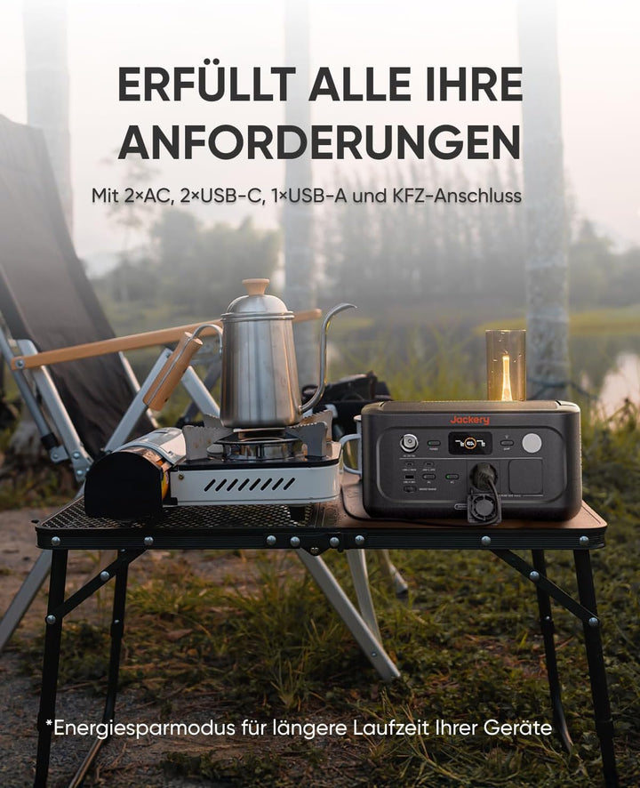 Jackery E500 V2 mit 100W Solarpanel, Tragbare Powerstation & Solargenerator für Camping, Wohnmobil &