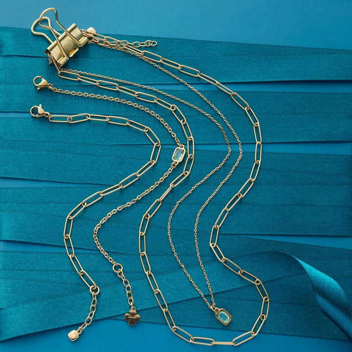 Leonardo Sofia Armband aus Edelstahl 1 Stück, goldfarbenes Armkettchen mit mintgrünem Glaskristall u