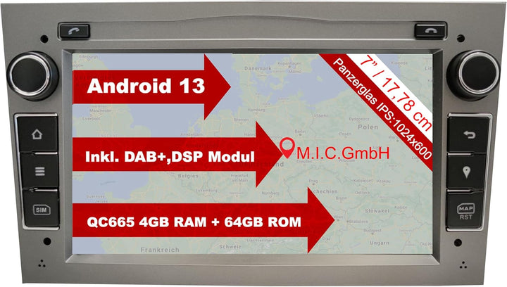M.I.C. AO7 Android 12 Autoradio mit navi Qualcomm 665 4G+64G Ersatz für Opel Antara Astra h Combo Co