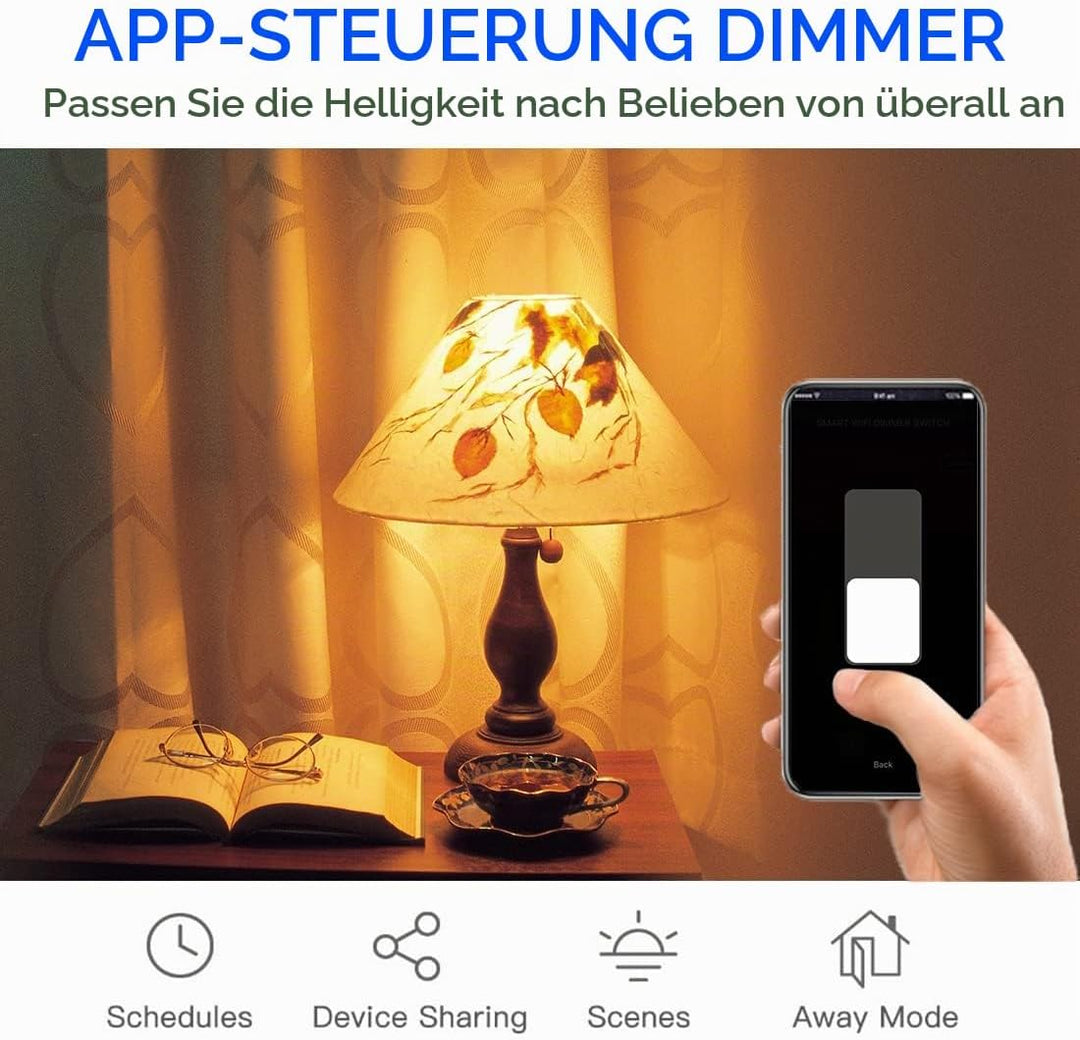 CNBINGO WLAN Dimmschalter für dimmbare LED-Leuchten - Smart Touch Lichtschalter Arbeit mit Alexa, Go