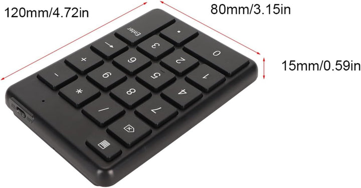 Bluetooth-Nummernblock, Kabelloser Ziffernblock, Numpad 19 Tasten, Tragbarer -Nummernblock für Finan