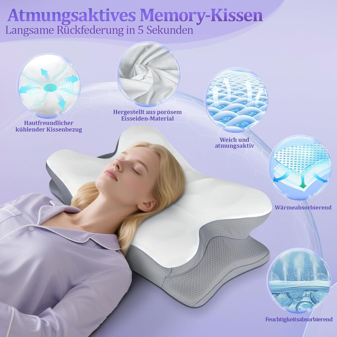 Nackenkissen Kopfkissen - Memory Foam Kissen - Stabile Nackenstütze Schlafkissen Pillows for Sleepin