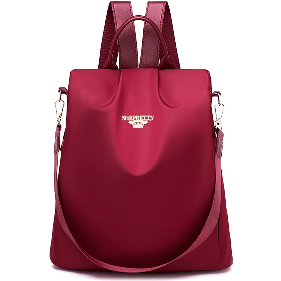 shepretty Damen Rucksack Anti Diebstahl Umhängetasche Multifunktions Schultaschen 8864-rot 32*14*33c