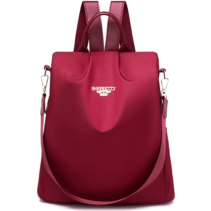 shepretty Damen Rucksack Anti Diebstahl Umhängetasche Multifunktions Schultaschen 8864-rot 32*14*33c