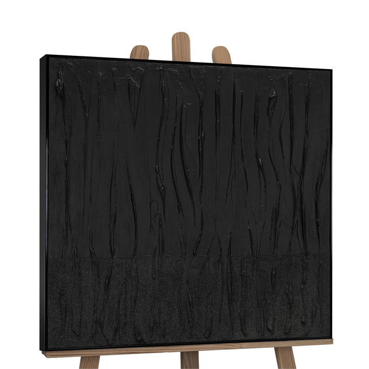 YS-Art Abstrakt Acryl Gemälde auf Leinwand schwarzer Samt handgemalt Wandbilder Wohnzimmer modern Wo