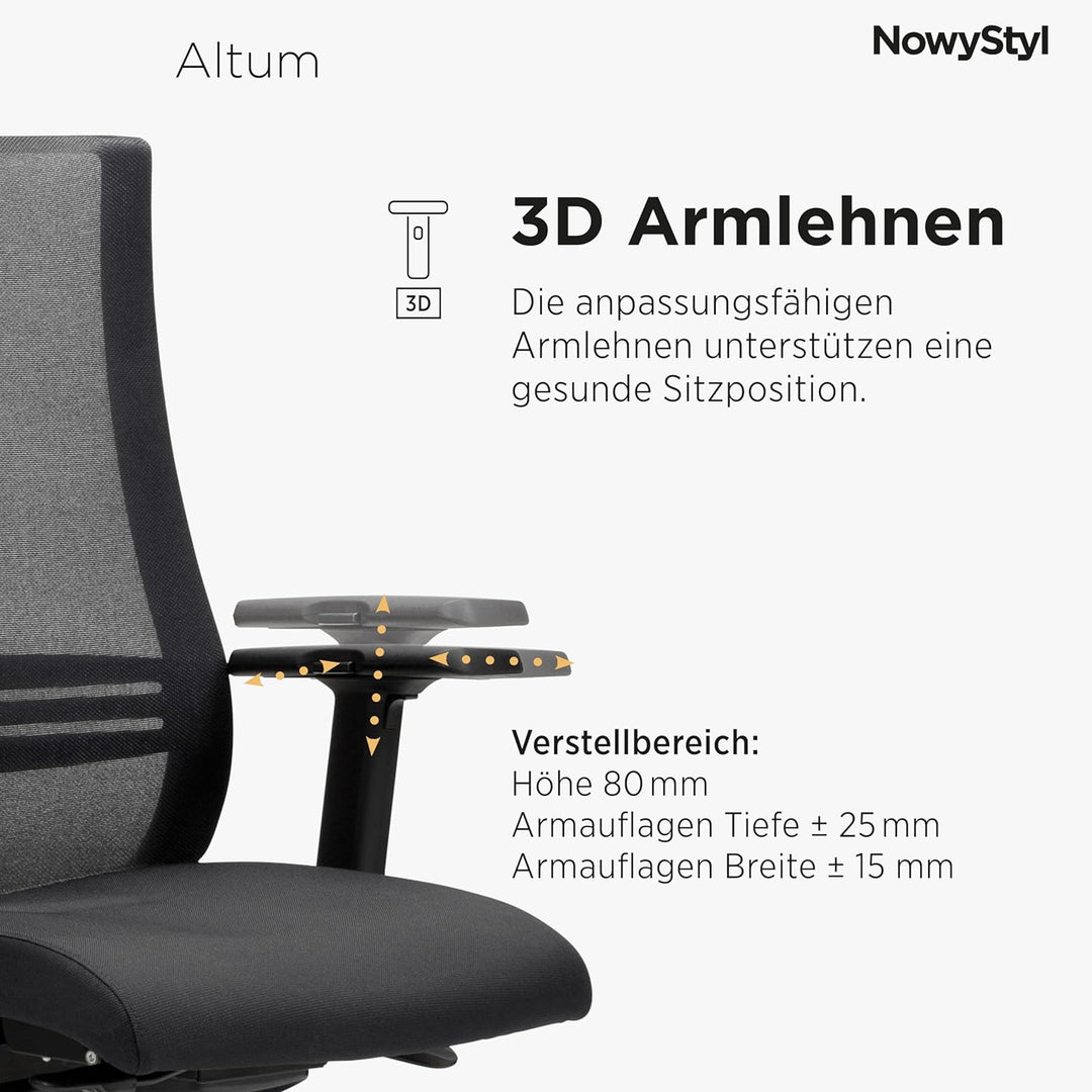 Nowy Styl Altum Chefdrehstuhl, Drehstuhl, Bürostuhl, Kunststoff, grau und anthrazit, One Size, Grau