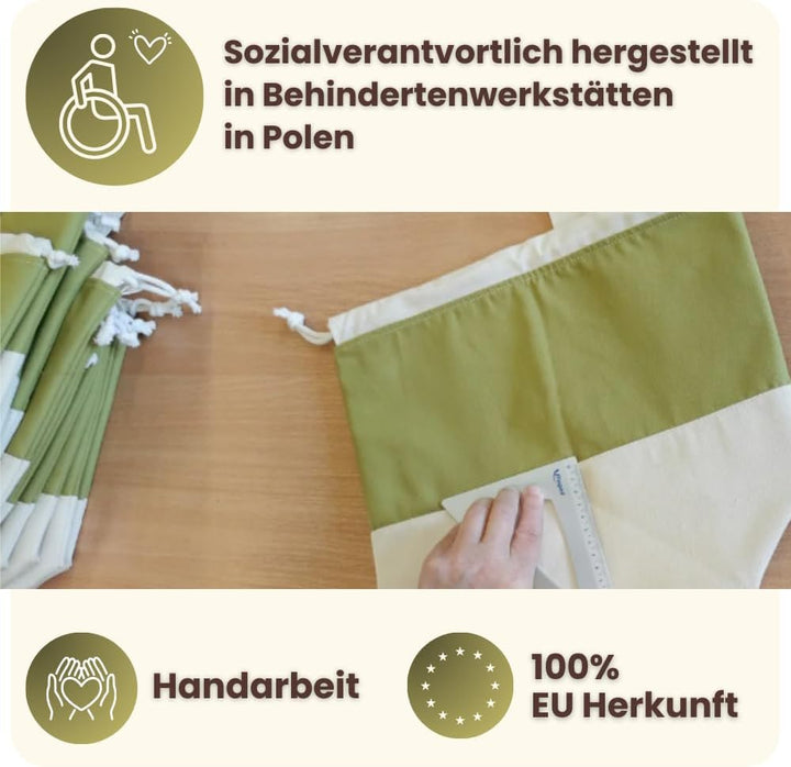 slowroom Brotbeutel zur Brotaufbewahrung und Frischhalten 3 in 1 - Brotkorb Stoff - Brottasche aus B