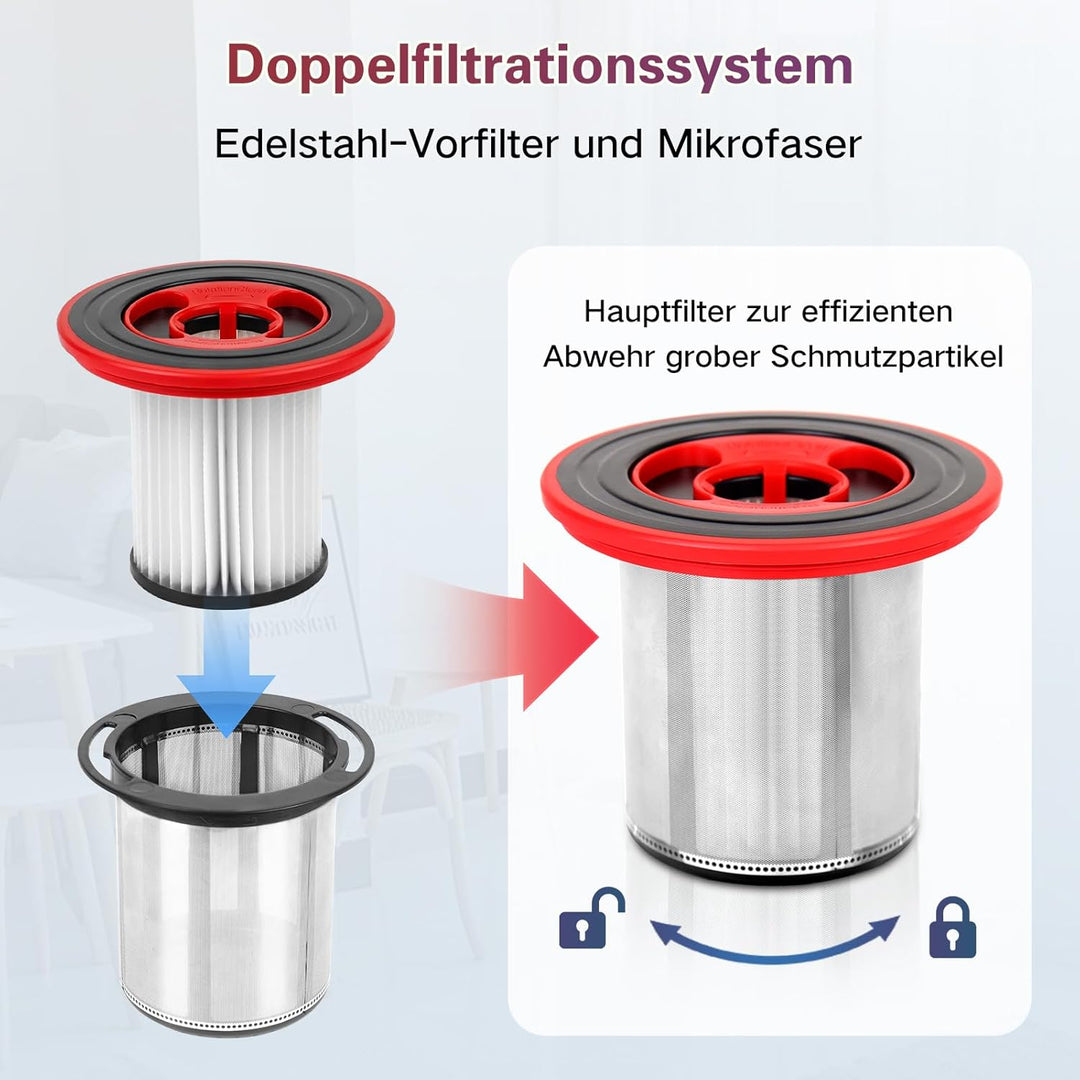 4 Stück 12040193 Ersatzfilter für Bosch Unlimited Serie 7 Akku-Staubsauger BKS711XXL, BBS711W, BBS71