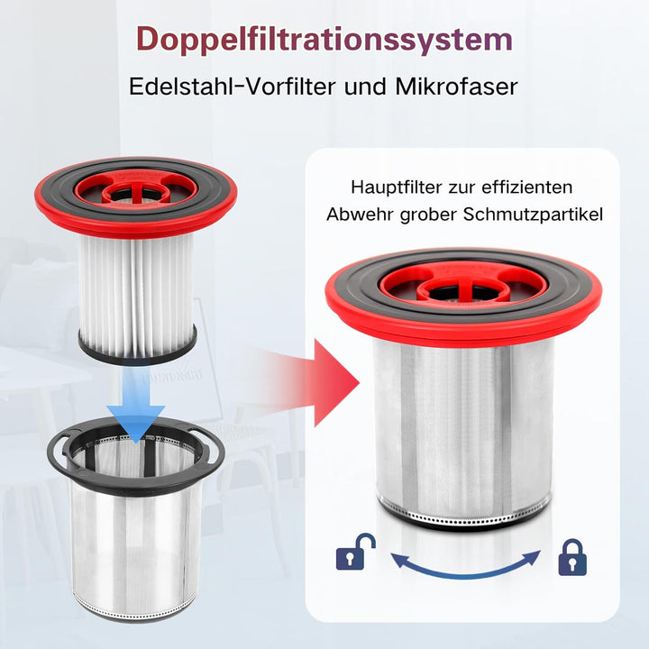 4 Stück 12040193 Ersatzfilter für Bosch Unlimited Serie 7 Akku-Staubsauger BKS711XXL, BBS711W, BBS71