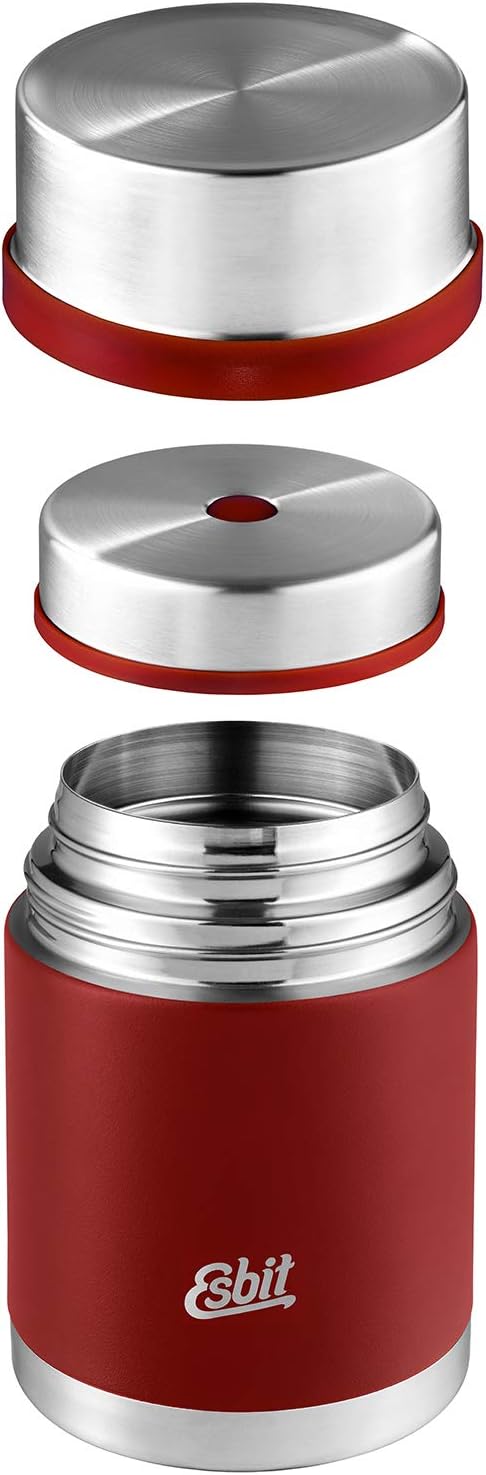 Esbit Thermobehälter Sculptor für Essen - Warmhaltebehälter 750 ml in Burgundy - aus Edelstahl für w