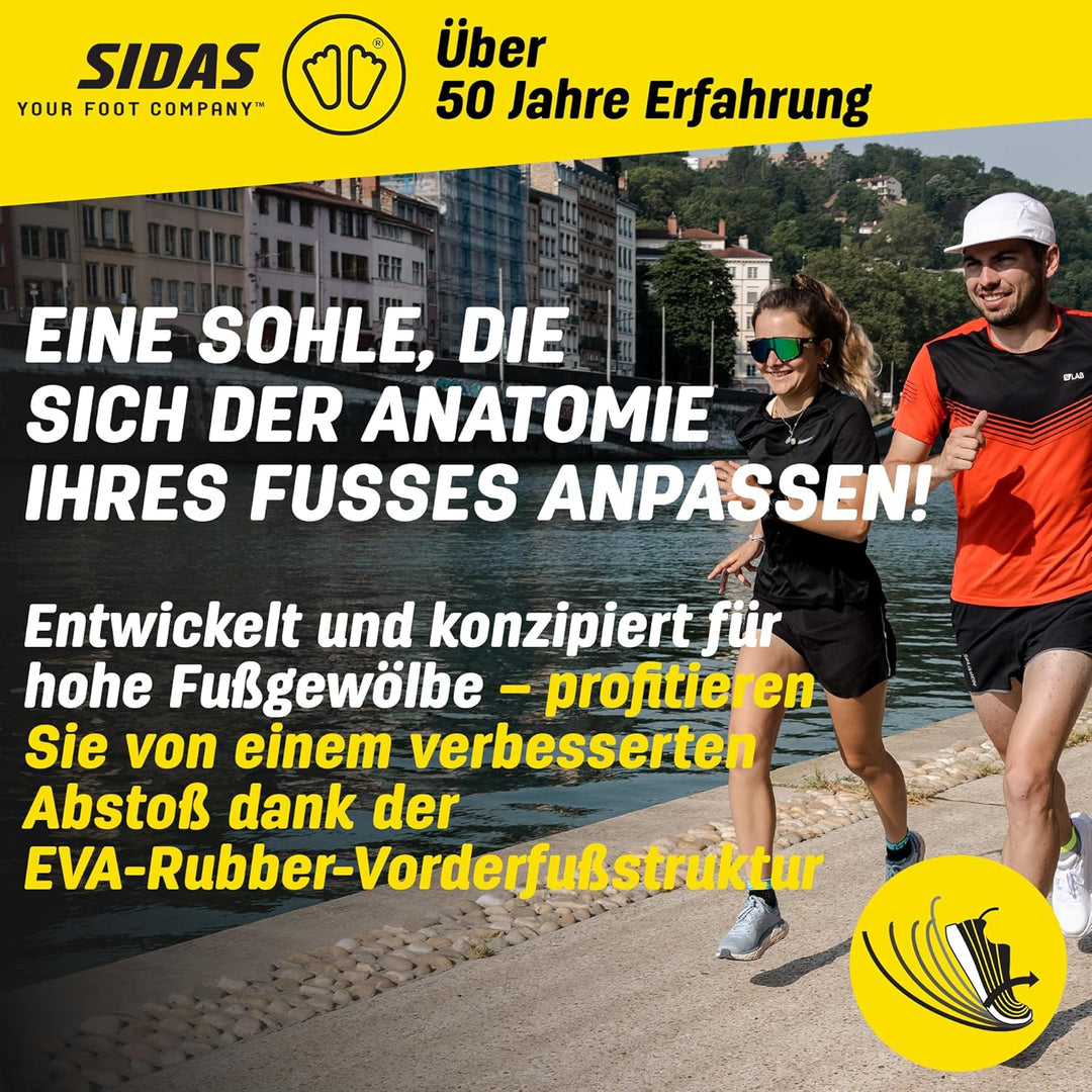 Sidas 3feet Activ' High-einlegesohlen Sohlen XS : 35-36 Yellow Black, XS : 35-36 Yellow Black