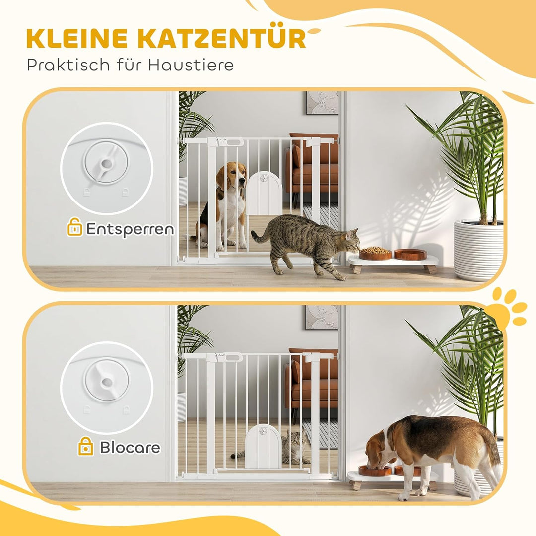 PawHut Türschutzgitter Treppenschutzgitter Hunde Absperrgitter Schutzgitter für Haustier Hundegitter