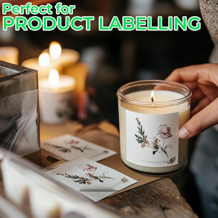 Evergreen Goods 2x 20 Blatt glänzendes weisses Vinyl | A4 selbstklebend | Inkjet &amp; Laser bedruckbar