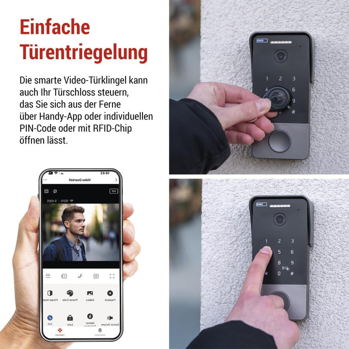 EMOS GoSmart Video-Türklingel mit App - 1-Draht Ethernet Verbindung - wasserfeste Smart Home Videokl