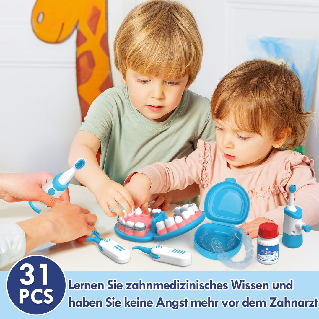 Lehoo Castle Arztkoffer Kinder ab 3 Jahre, Zahnarzt Spielzeug, Doktorkoffer, Rollenspiel für Kinder