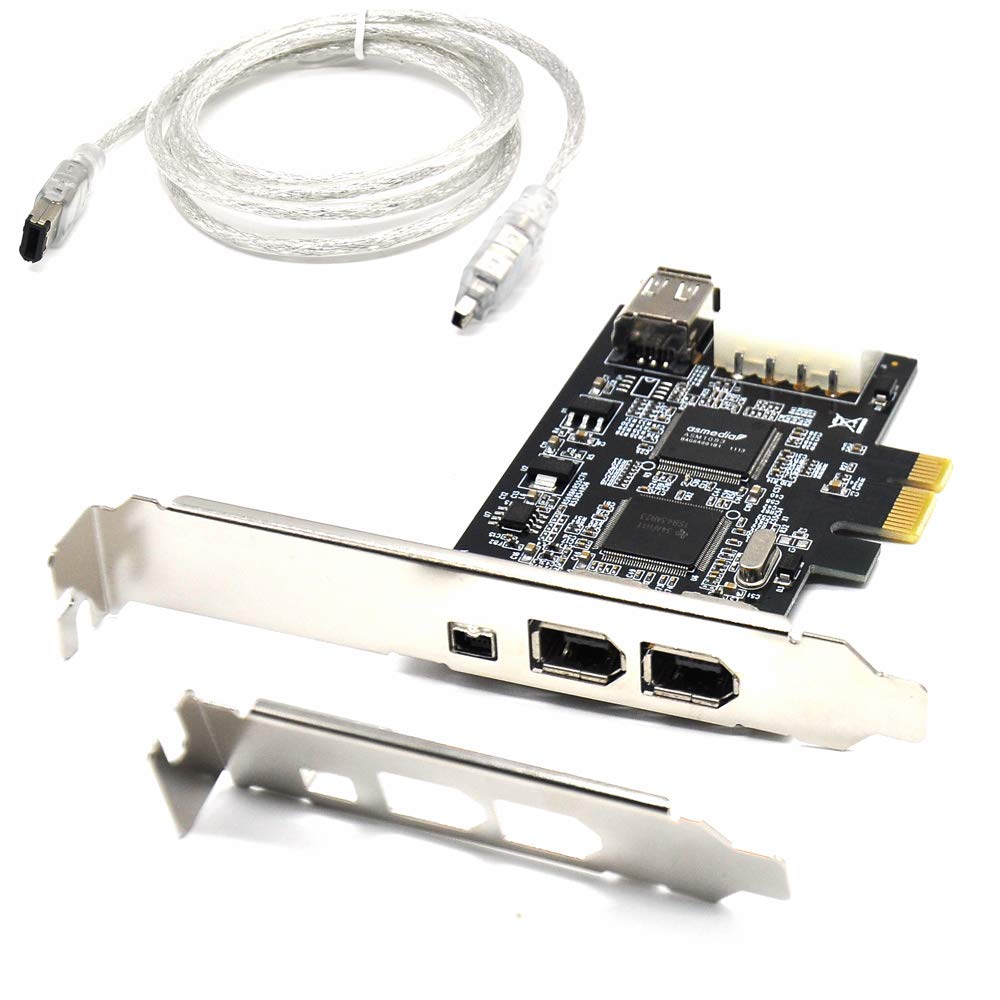 Padarsey PCIe Firewire-Karte für Windows 10, IEEE 1394 PCI-Express-Controller, 4 Anschlüsse (3 x 6-p