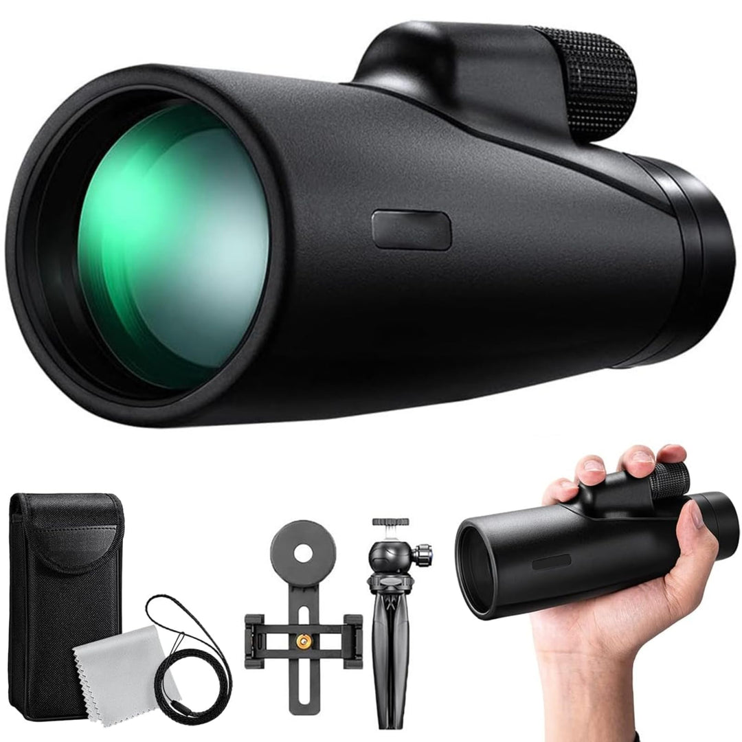 Monokular Teleskop, 12x50 Monoculars,mit BAK4-Prisma und FMC-objektiv, mit Smartphone Halterung stat
