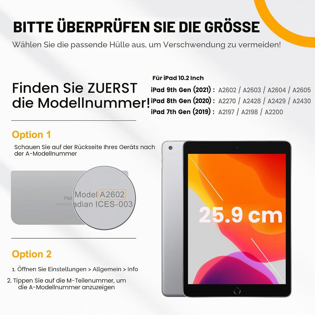 timecity Hülle Für iPad 9 8 7 Generation (10.2 Zoll, 2021 2020 2019), Stossfeste Hülle mit Displaysc