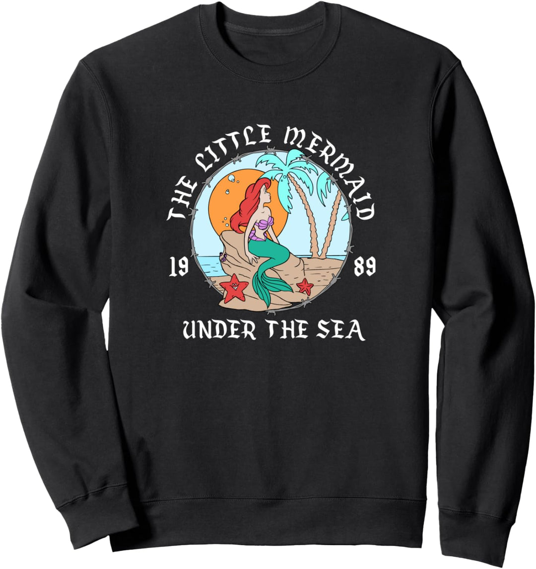 Disney Little Mermaid Ariel Vintage Circle Portrait Logo Sweatshirt