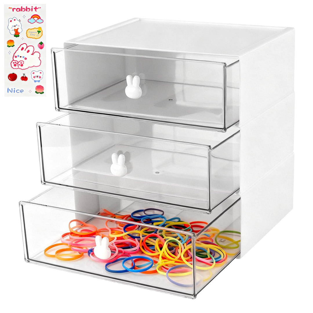 3 Stück Tee Aufbewahrung, 23x17x8cm stapelbar weiss Kunststoff Teebox Schreibtisch Organizer, Büro O