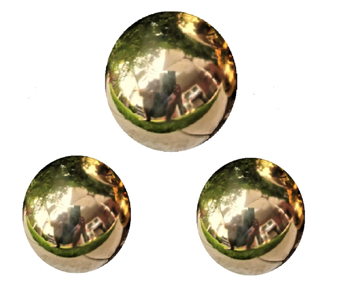 Dekokugel Gold poliert 3er Set 15-10-10 cm aus Edelstahl Kugel Dekorationskugel Gartenkugel
