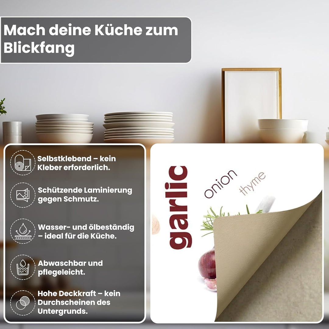 DIMEX Küchenrückwand Folie selbstklebend GEWÜRZ | Klebefolie - Dekofolie - Spritzschutz für Küche |
