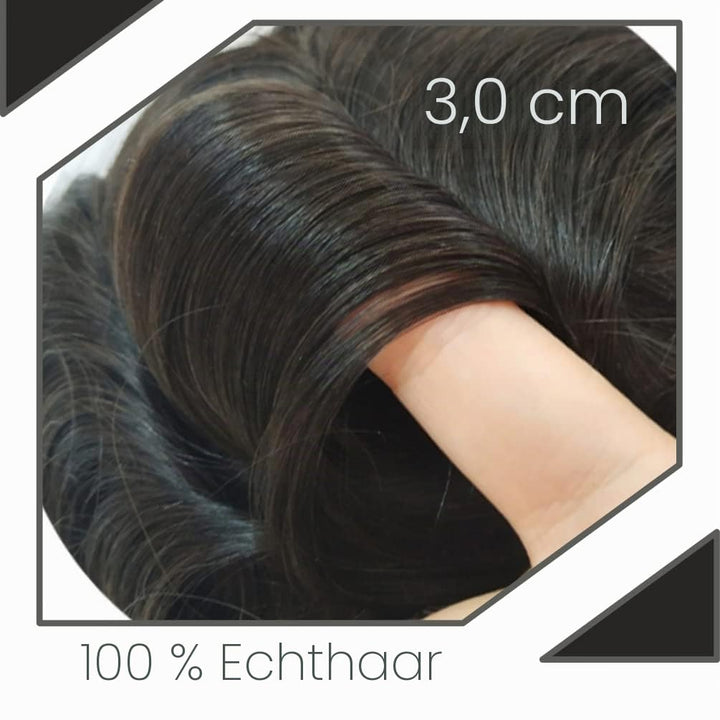 Hairnotion Echthaar französische Spitze Haut Basisgrösse 8 “X 10” Toupet für Männer Schwarz 1b 