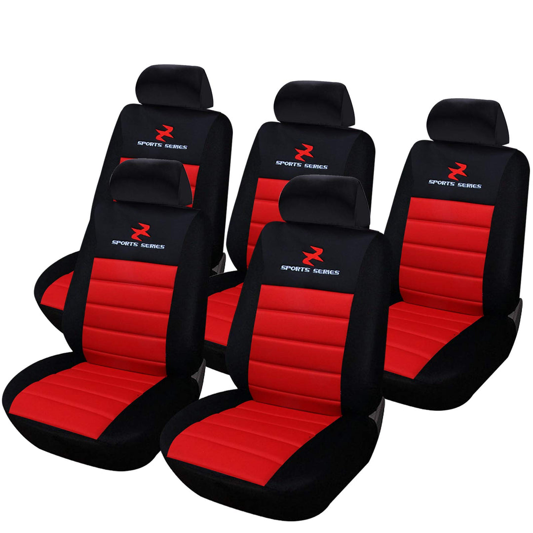 eSituro 5er Einzelsitzbezug universal Sitzbezüge für Auto Schonbezug Schoner Dicke gepolstert rot, r