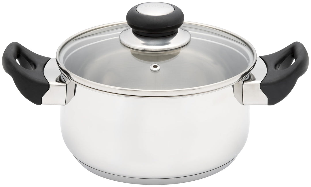 Judge Vista 18 cm Edelstahl Schmortopf – 1,8 l Kochtopf Induktion mit Zwei Kühl Bleibenden Griffen,