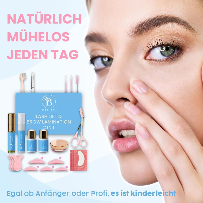 Wimpernlifting Set, Augenbrauen Lifting Set, 2-in-1-Lösung, Brow Lifting Set, Hält 6-8 Wochen, 15 An