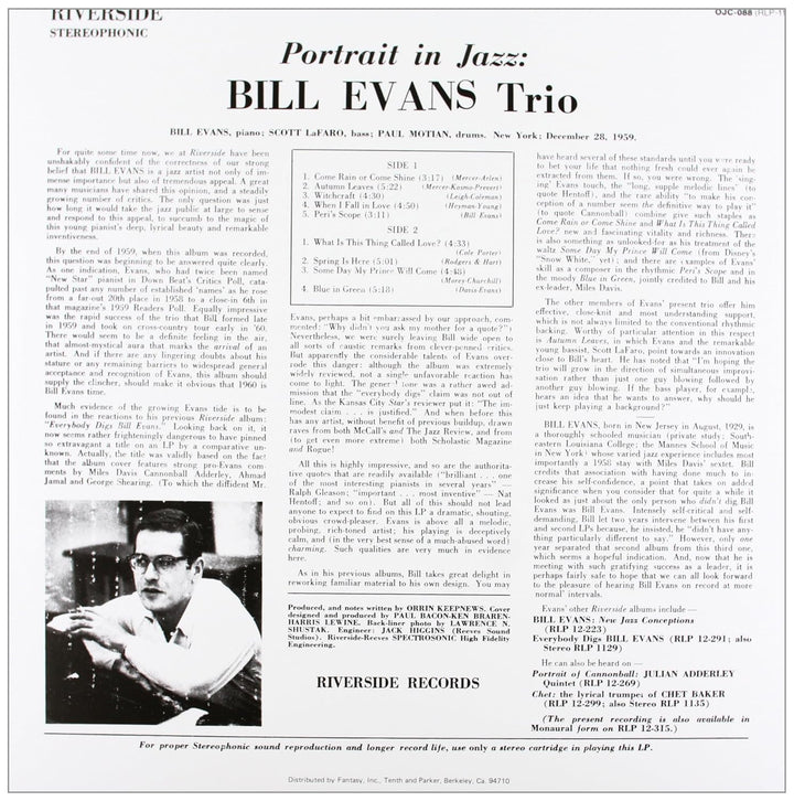 Portrait in Jazz, Vinyl