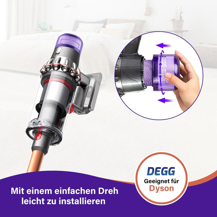 DEGG Hepa Filter - Kompatibel mit Dyson V12 Detect Slim - Waschbares Staubsaugerfilter - Ersatzfilte