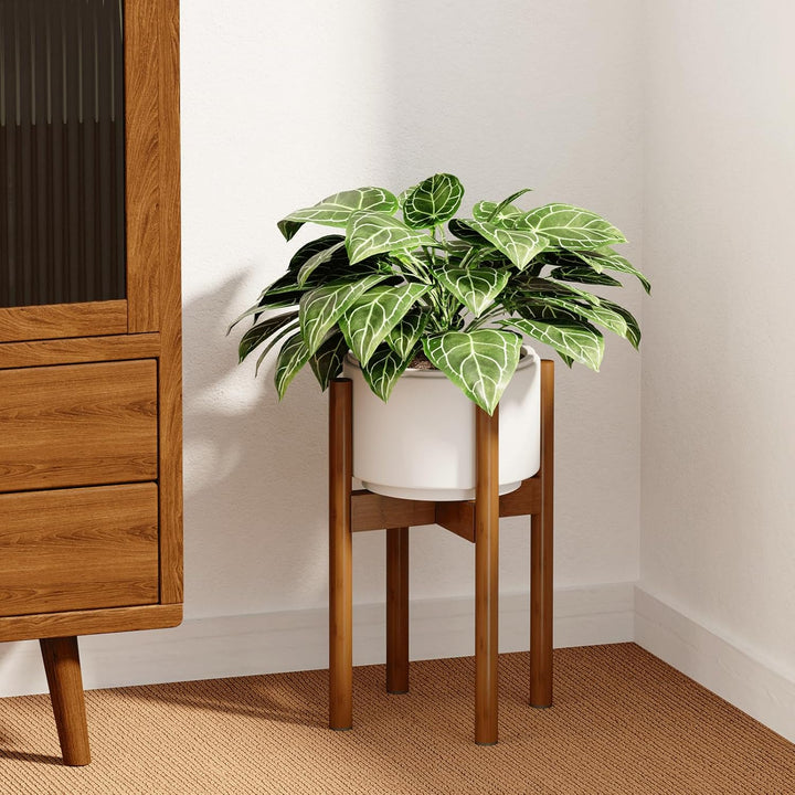 Bamworld Blumenständer Blumenhocker Pflanzenhocker Hellbraun Verstellbar und kippsicher, geeignet fü