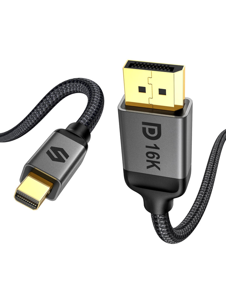 Silkland 80Gbps Mini DisplayPort auf DisplayPort Kabel 2.1, 4K@240Hz 8K@144Hz 16K@60Hz, HDR, G-Sync
