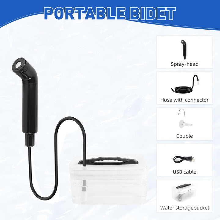 Portable Bidet, 2.3LElektrisch Bidet, Reise Bidet Handbrause | Bidet Portátil, 3 Modu Presaun Bee ni