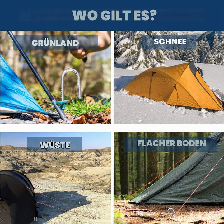 KAHEIGN 8Pcs Bodenanker Verzinkte Zeltnägel Garten Erdanker, 40cm Verzinkte Bodenanker Garten Hering