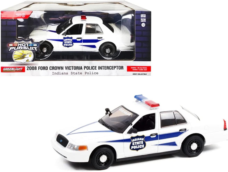 Greenlight Ford Crown Victoria Interceptor Indiana State Police 2008 weiss Modellauto 1:24 Collectib