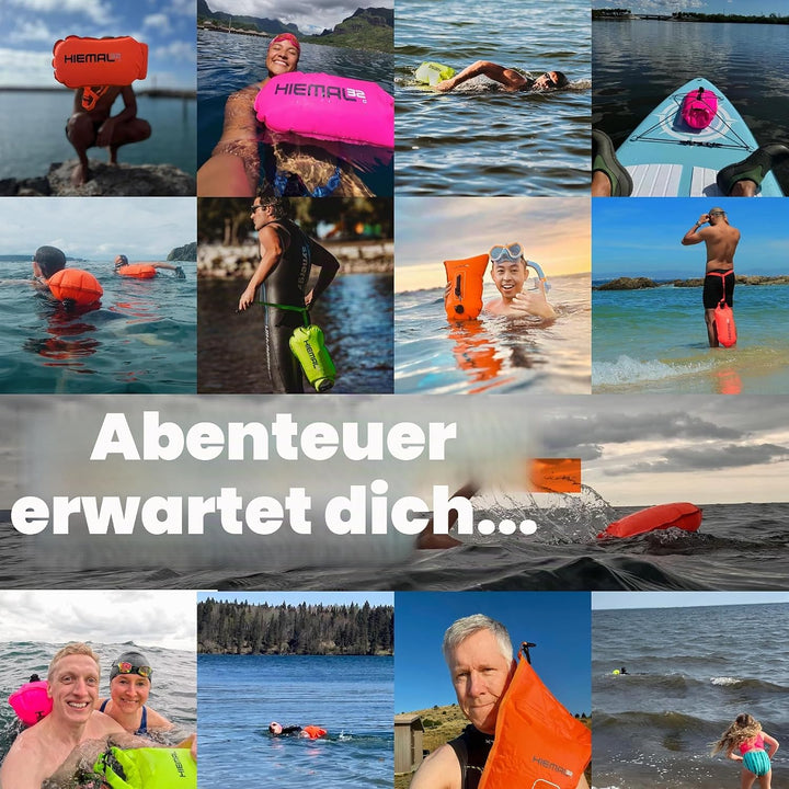 Schwimmboje für offene Gewässer, 15 l, vollständig wasserdicht, Schwimmblase – super sicher mit höhe