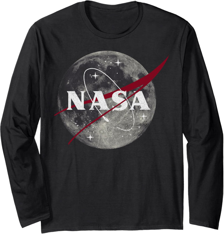 NASA Moon Space Logo Langarmshirt