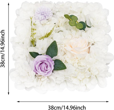 SABUIDDS 6 Stück Künstliche Blumenwand künstliche Blumen, 38×38cm, Dahlie, Champagnerrose und Chrysa