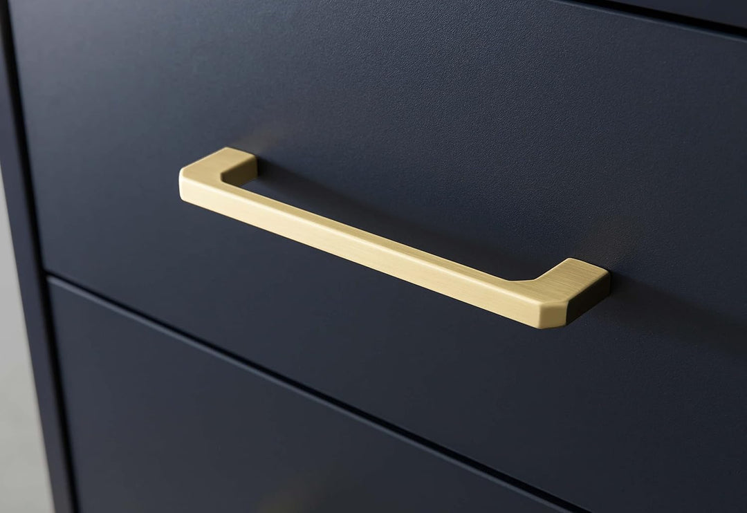 Schildmeyer Kent Hochschrank 701829, Nachtblau/Gold, 67,1 x 33,1 x 184,3 cm Geschlossen Nachtblau /