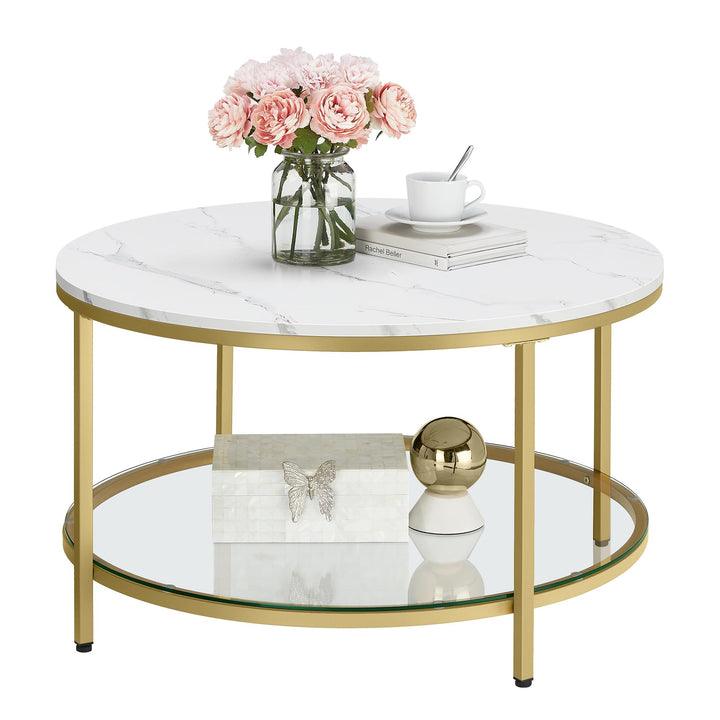 VASAGLE Couchtisch, Wohnzimmertisch, Sofatisch, für Wohnzimmer, mit Glasplatte, viel Stauraum, einfa