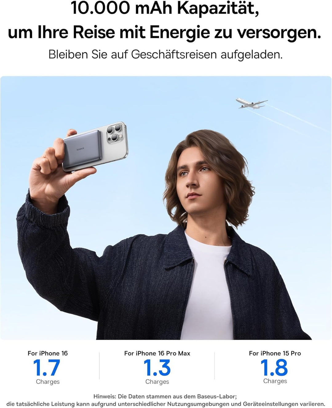 Baseus Picogo AM41 Power Bank, Ultra Slim 10000mAh Qi2 Magsafe Powerbank 15W Wireless, PD 27W Schnel