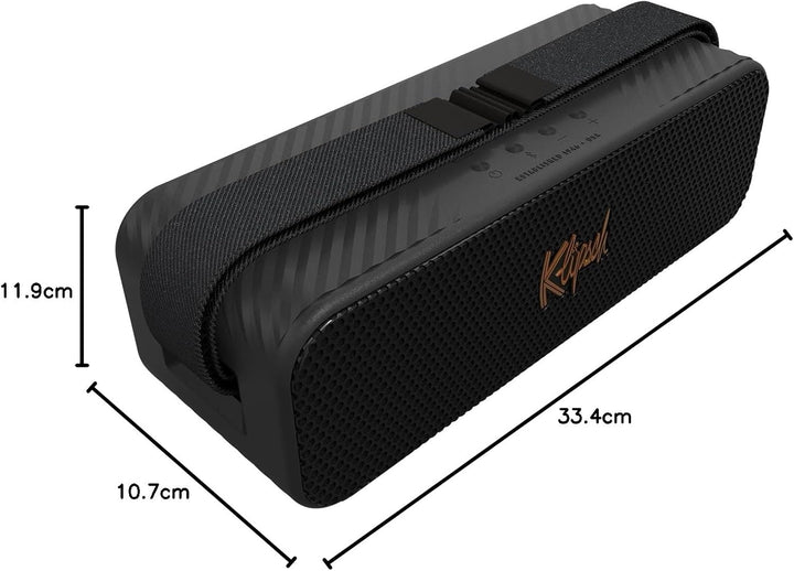 Klipsch Detroit, tragbarer Bluetooth-Lautsprecher mit Zwei 2,5 cm Hochtönern, 7,6 cm Tieftönern, IP6