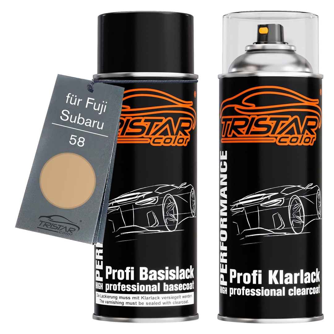TRISTARcolor Autolack Spraydosen Set für Fuji/Subaru 58 Saffran Gold Metallic Basislack Klarlack Spr
