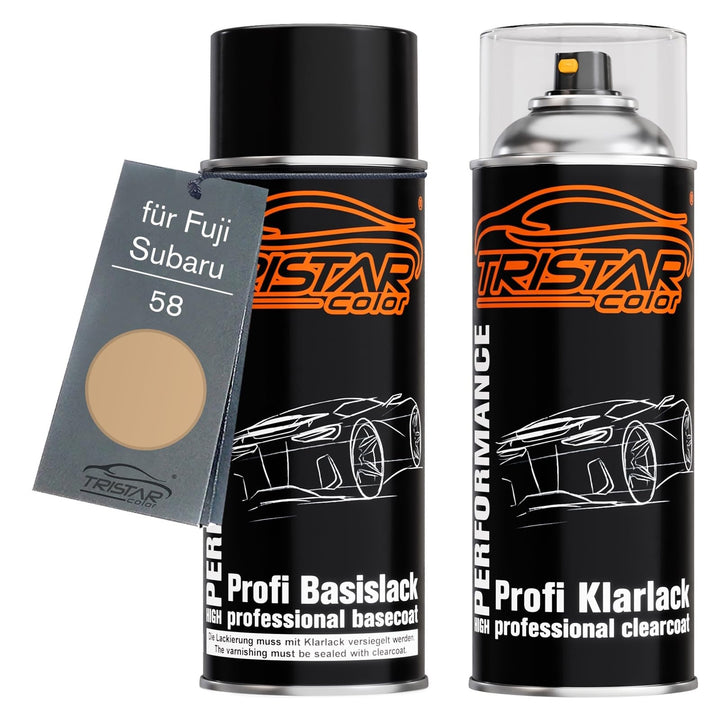 TRISTARcolor Autolack Spraydosen Set für Fuji/Subaru 58 Saffran Gold Metallic Basislack Klarlack Spr