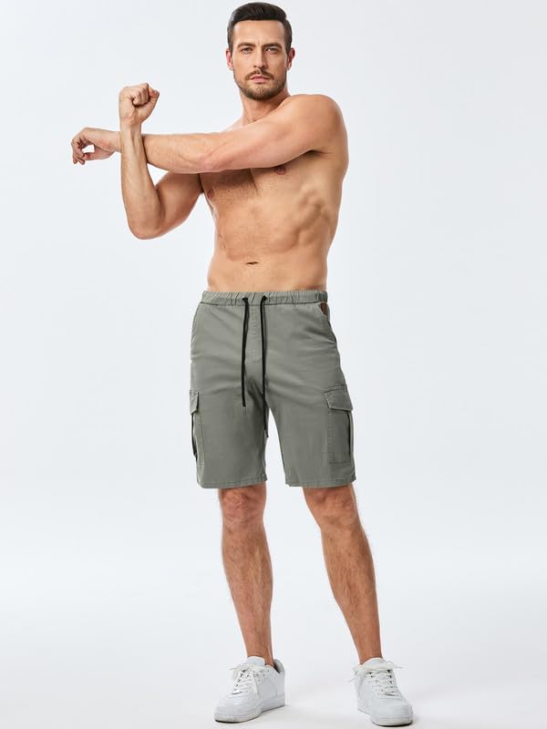 Elegancity Kurze Hosen Herren Cargo Shorts Sommer Freizeithose Kurze Elastische Taille Chino Shorts