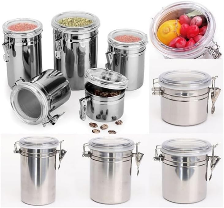 TOPBATHY Edelstahl Versiegelte Dosen 1062Ml Luftdicht Vorratsbehälter Für Kaffee Bohnen Snacks Tee K